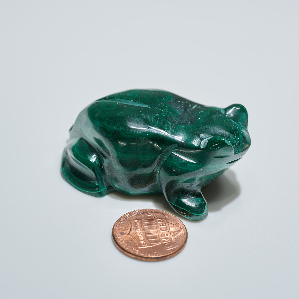 0.17 lb Carved Malachite Frog