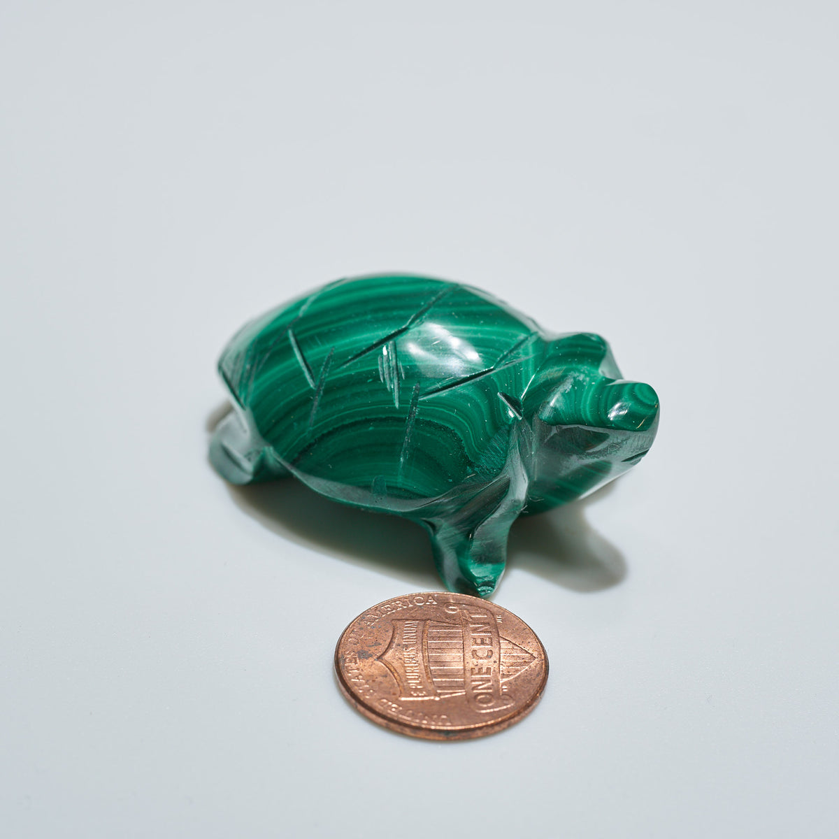0.11 lb Carved Malachite Turtle