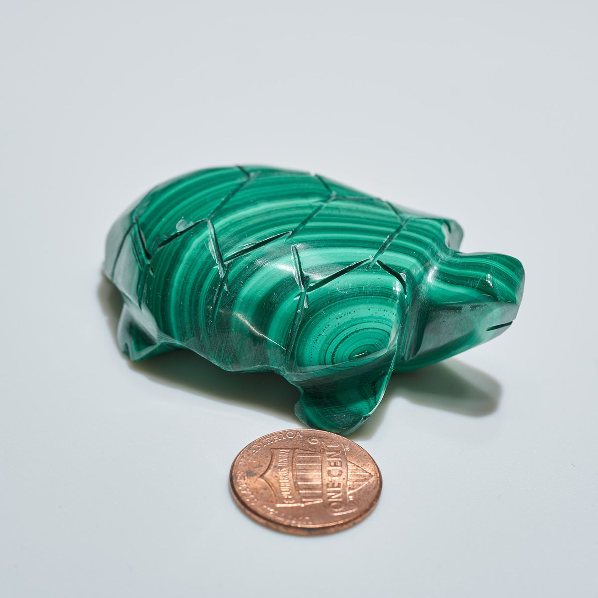 0.2 lb Carved Malachite Turtle