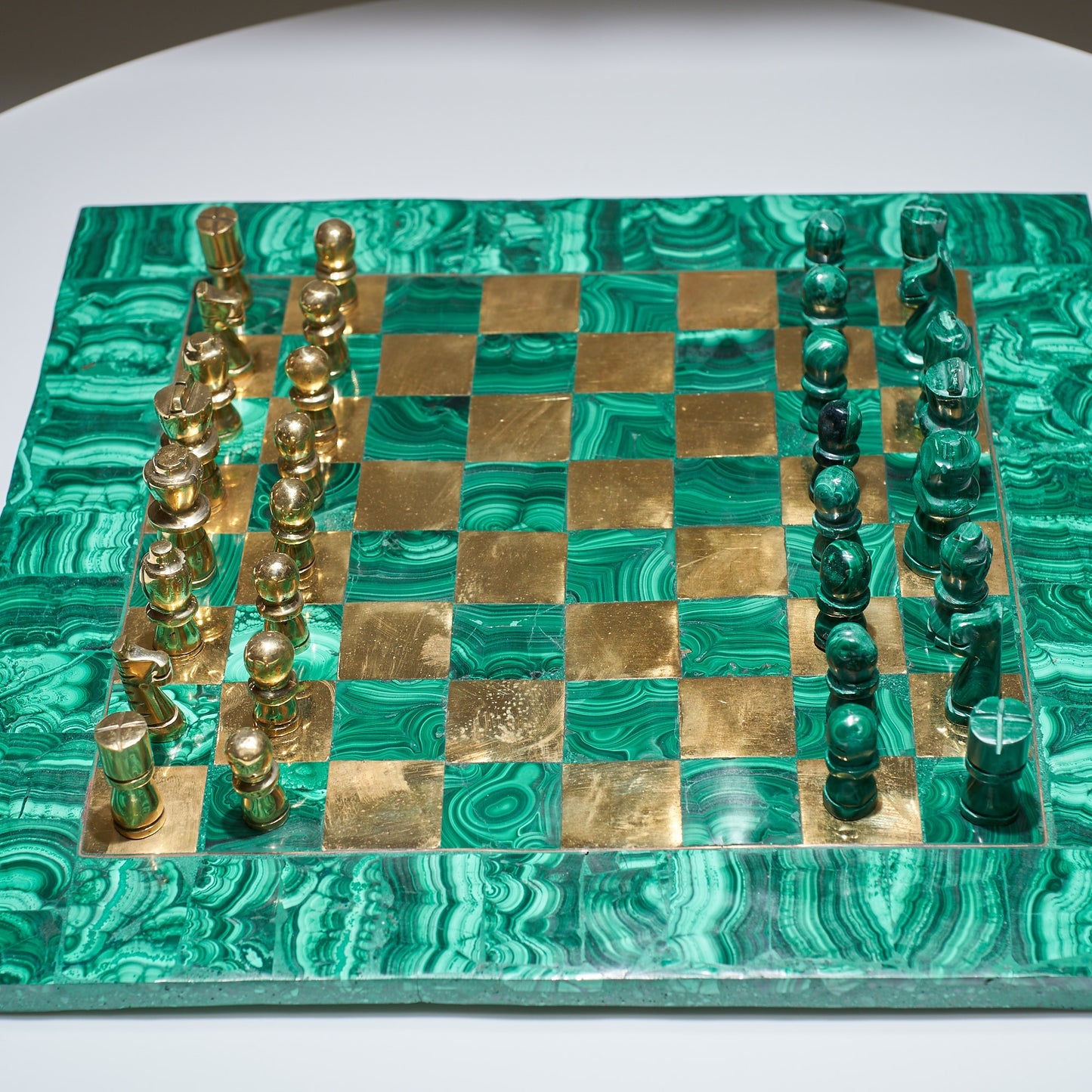 Malachite & Brass Chessboard