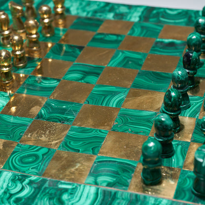 Malachite & Brass Chessboard