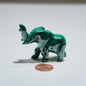 0.13 lb Carved Malachite Elephant