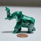 0.13 lb Carved Malachite Elephant