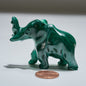 0.15 lb Carved Malachite Elephant