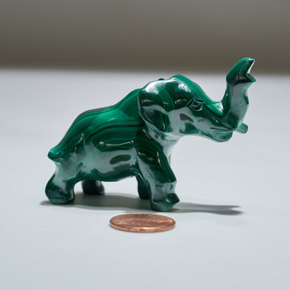 0.195 lb Carved Malachite Elephant