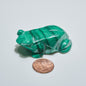 0.14 lb Carved Malachite Frog