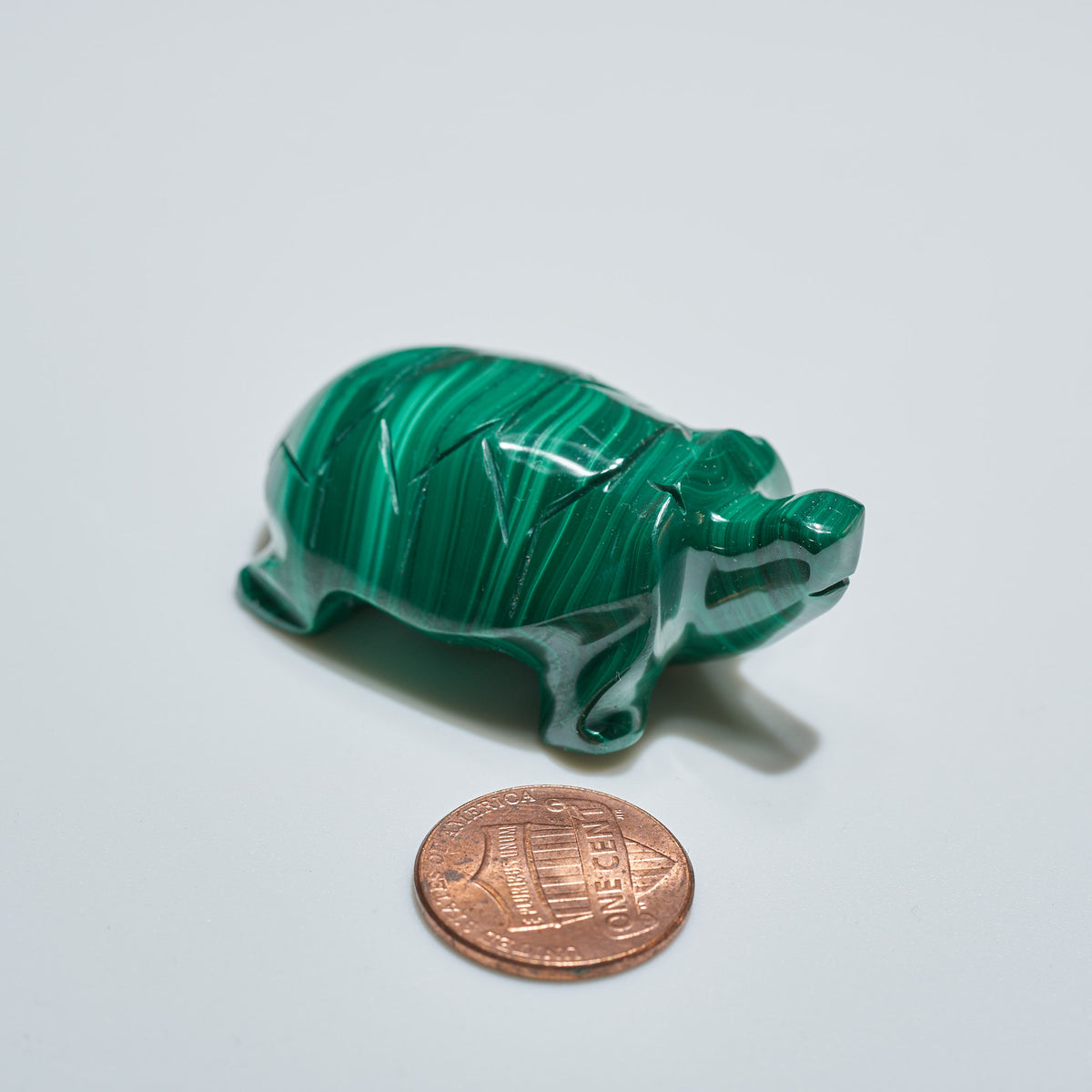 0.11 lb Carved Malachite Turtle