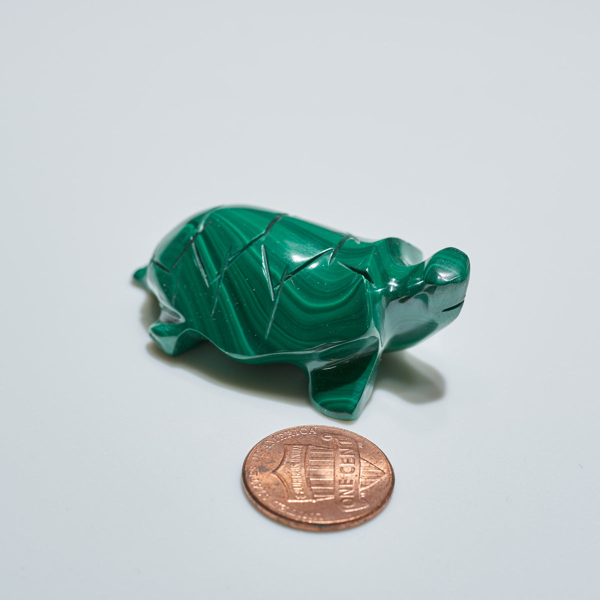 0.09 lb Carved Malachite Turtle