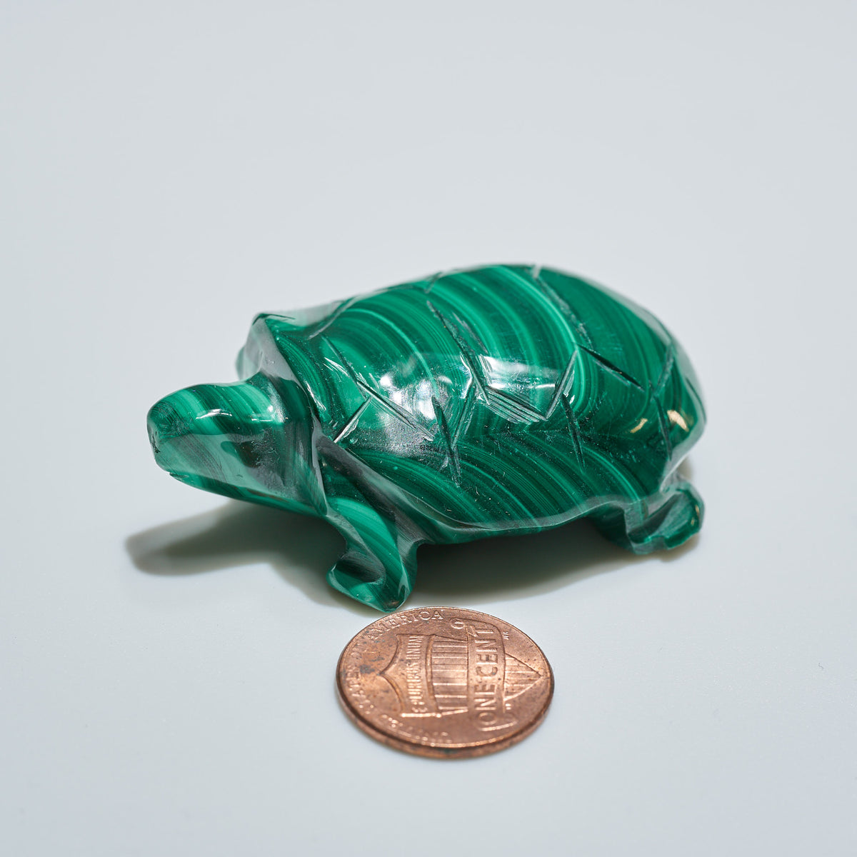 0.15 lb Carved Malachite Turtle