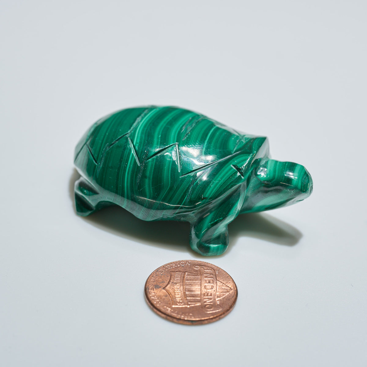0.15 lb Carved Malachite Turtle