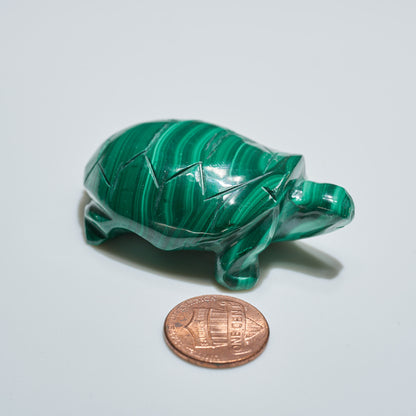 0.15 lb Carved Malachite Turtle