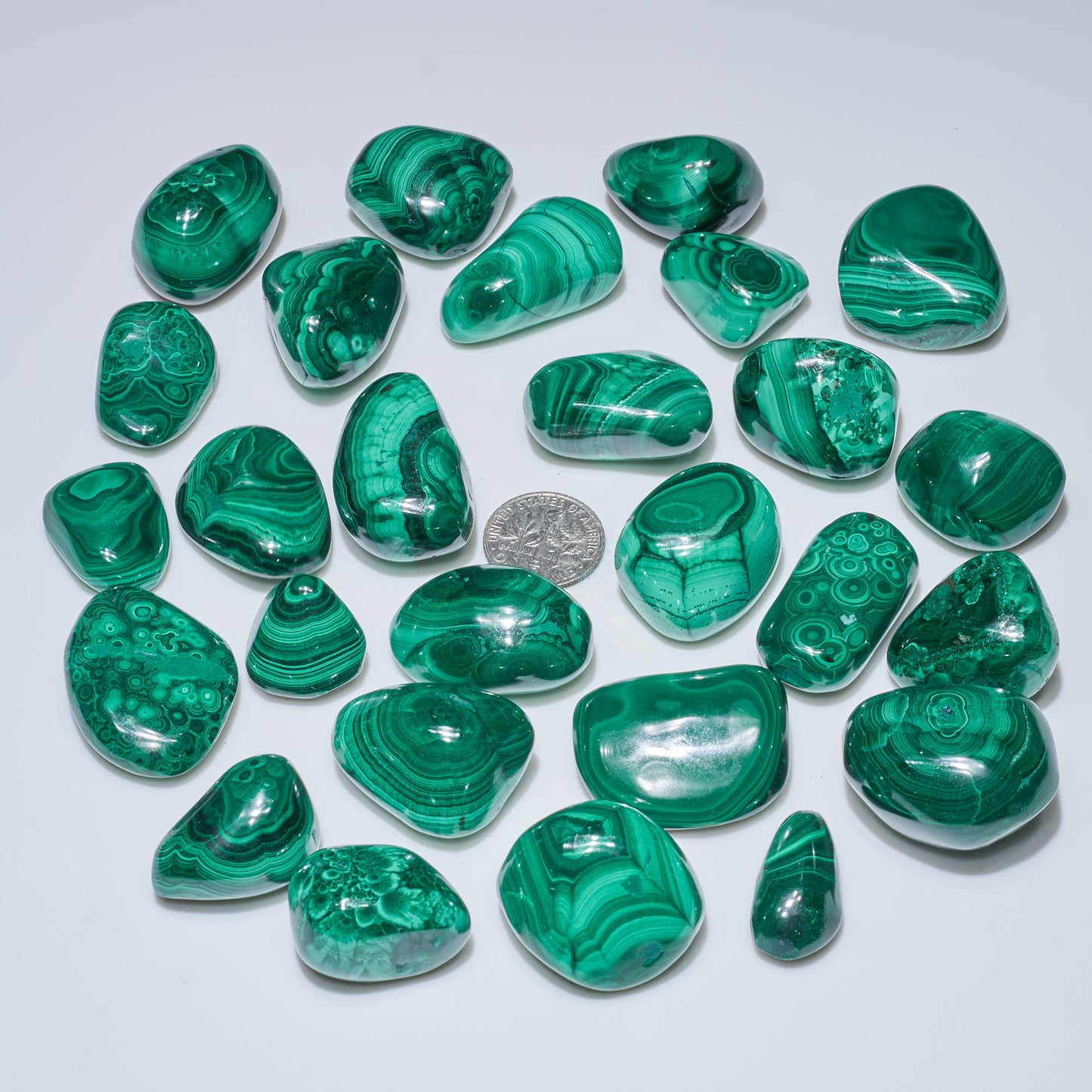 1 LB Malachite Tumbles Assorted