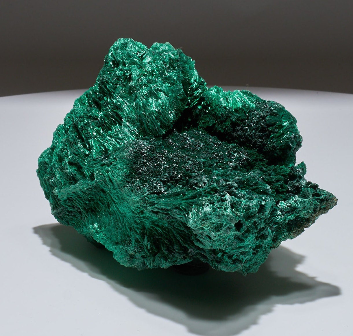 3.1 LB, 6 inches MEDIUM Cabinet Museum Piece Chatoyant Fibrous Malachite Specimen