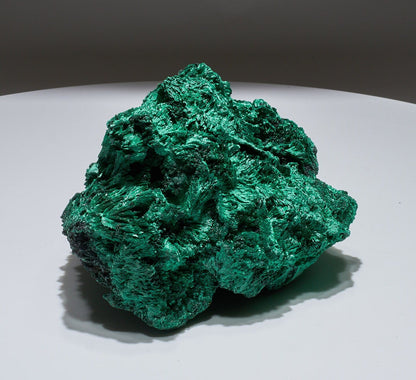 6.92 LB, 9 inches LARGE Cabinet Museum Piece Chatoyant Fibrous Malachite Specimen ( The Mountain )