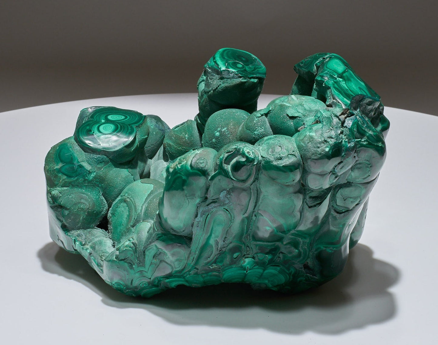 10.2 LB Half Natural Half Polished Stalactite Malachite Freeform "The Hand Of God"