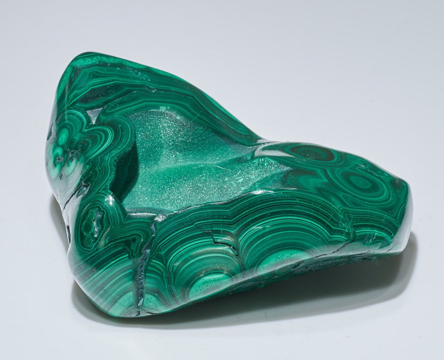 1.6 LB Malachite Freeform Half Natural Half Polished