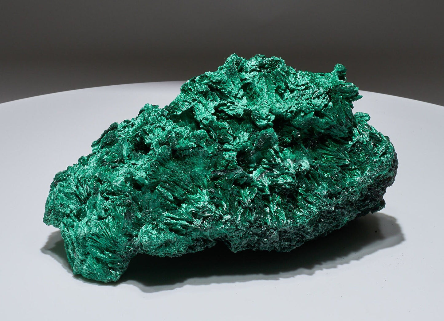 6.92 LB, 9 inches LARGE Cabinet Museum Piece Chatoyant Fibrous Malachite Specimen ( The Mountain )