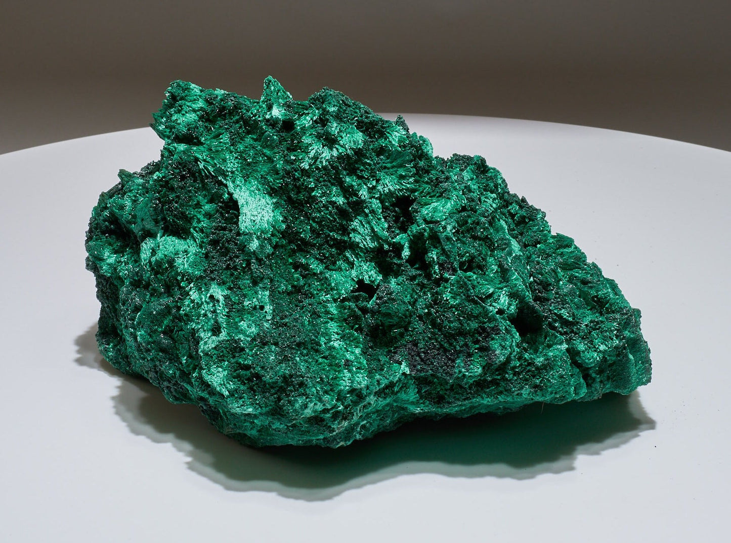 6.92 LB, 9 inches LARGE Cabinet Museum Piece Chatoyant Fibrous Malachite Specimen ( The Mountain )