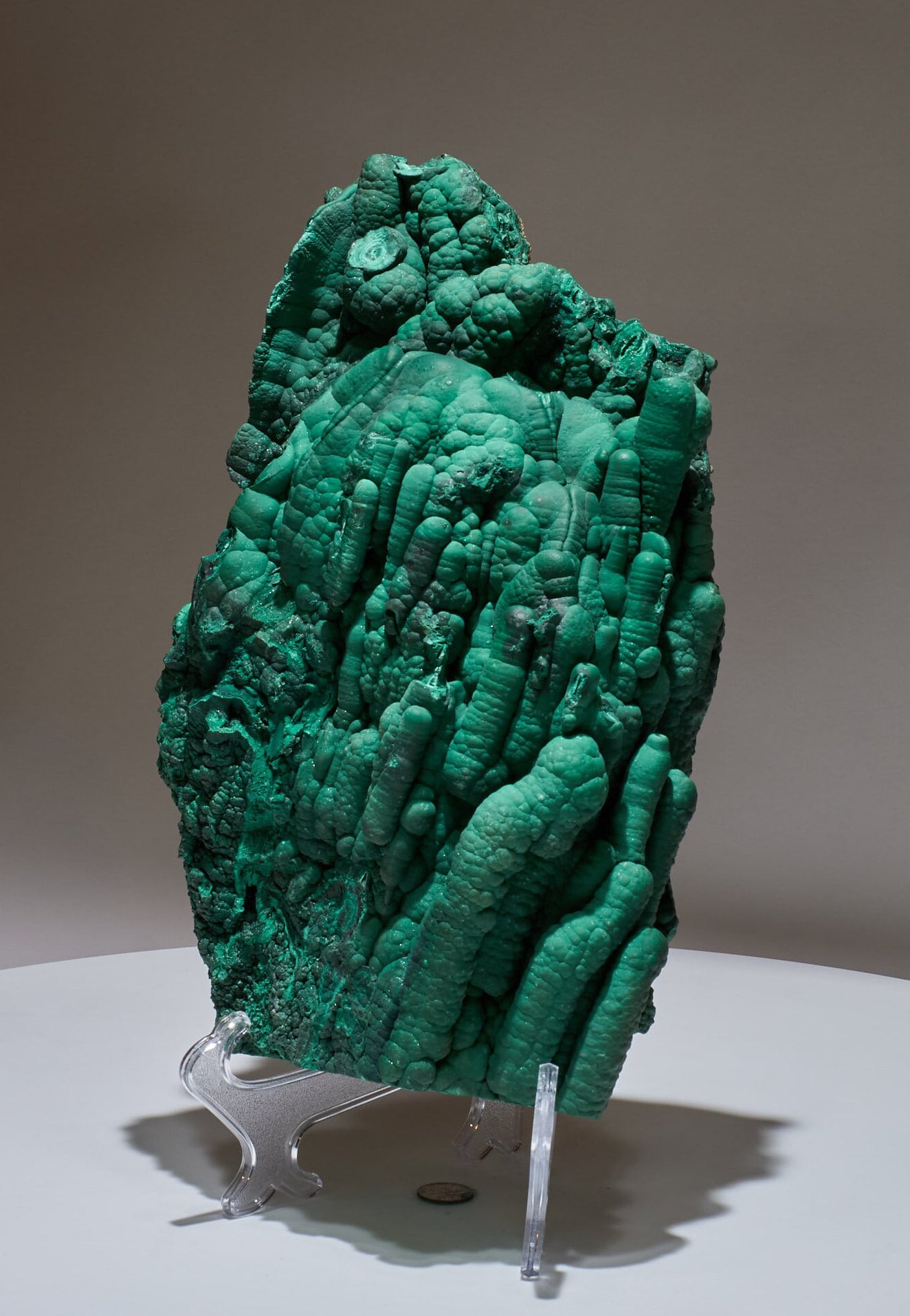 12.35 LB, 11.81 Inches LARGE Cabinet Museum Stalactite Malachite Collector Specimen "The Hand of God"