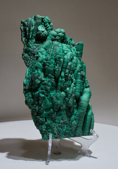 12.35 LB, 11.81 Inches LARGE Cabinet Museum Stalactite Malachite Collector Specimen "The Hand of God"