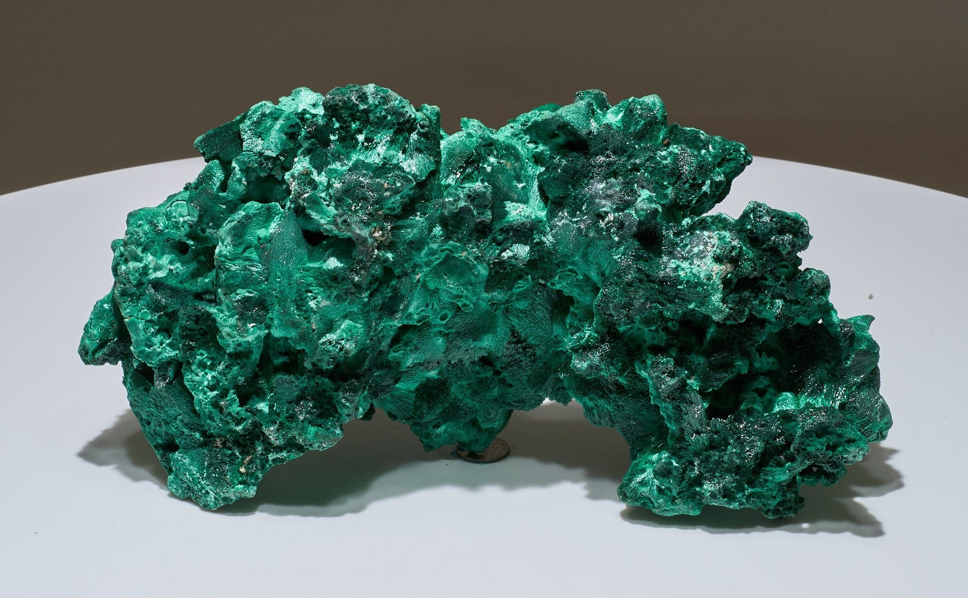 5.96 LB, 10.23 Inches Cabinet Museum Botryoidal Velvet Crystallized Malachite Collector Specimen "The Wave"