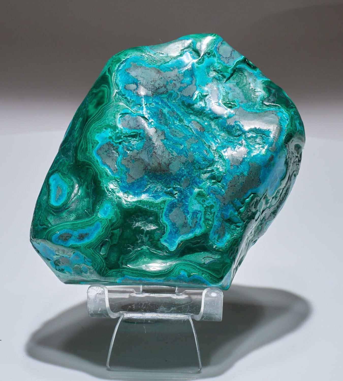 2.06 LB Polished Malachite & Chrysocolla Freeform