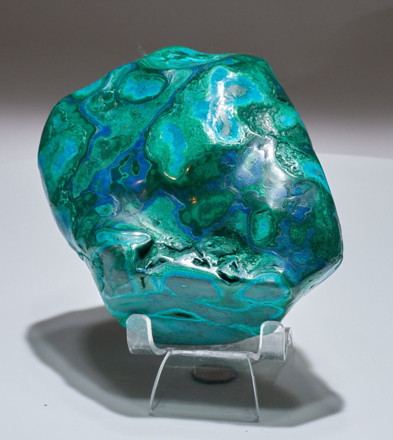 2.06 LB Polished Malachite & Chrysocolla Freeform