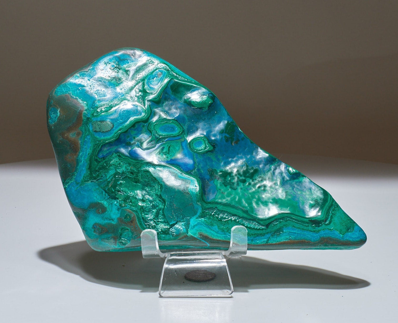 1.35 LB Polished Malachite & Chrysocolla Freeform