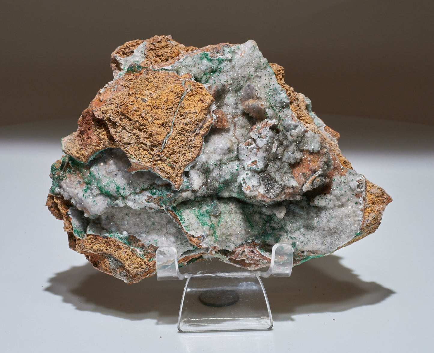 1.17 LB Large Musuem Geode Crystallized Chrysocolla & Malachite Specimen