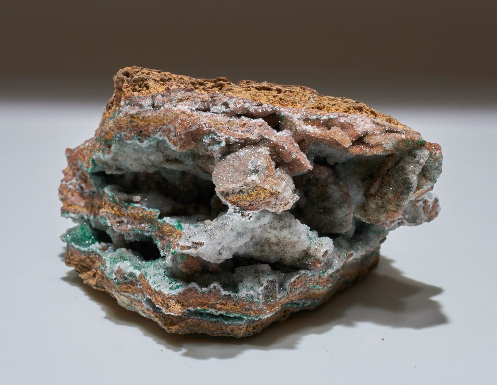 1 LB Large Musuem Geode Crystallized Chrysocolla & Malachite Specimen