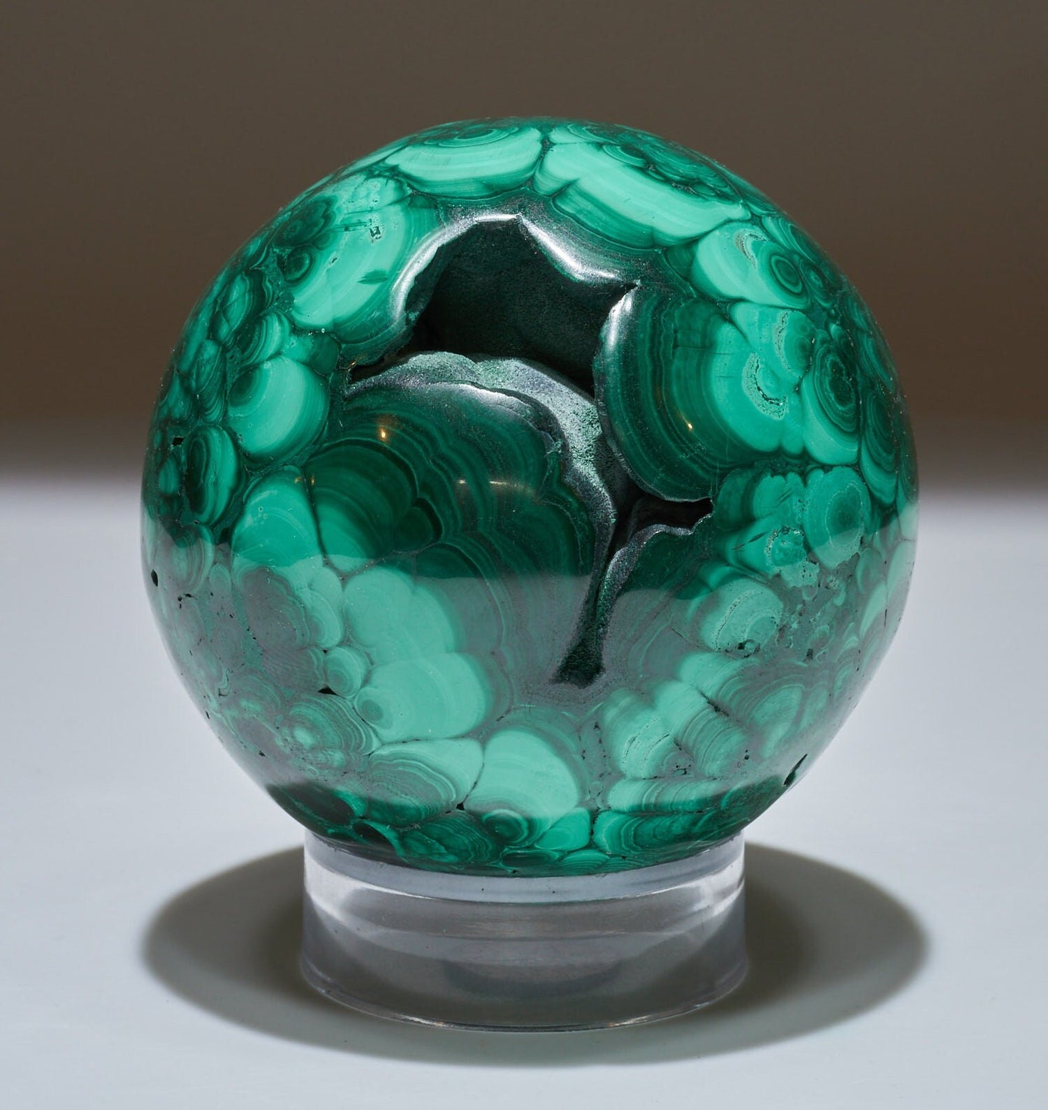 1.8 LB Malachite Geode Sphere