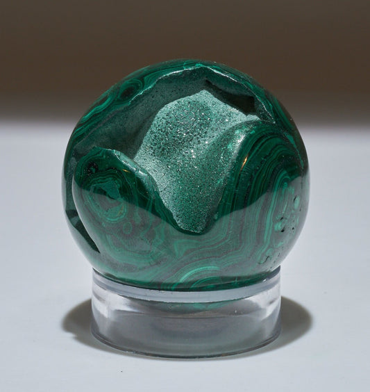 0.76 LB Malachite Geode Sphere