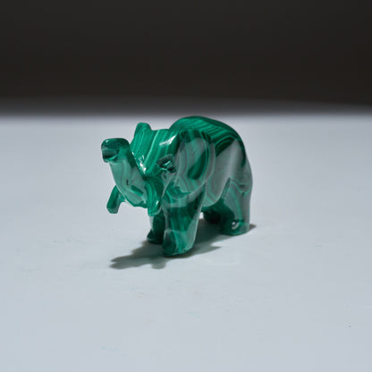 0.22 LB Carved Malachite Elephant