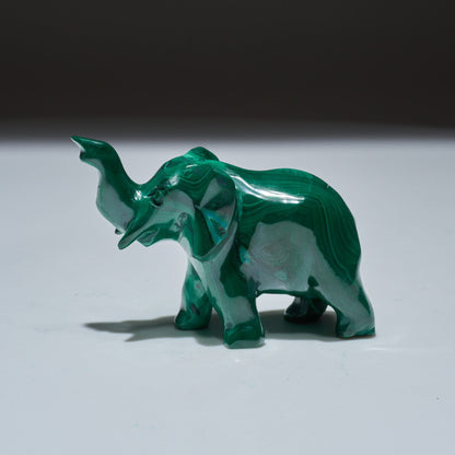 0.23 LB Carved Malachite Elephant