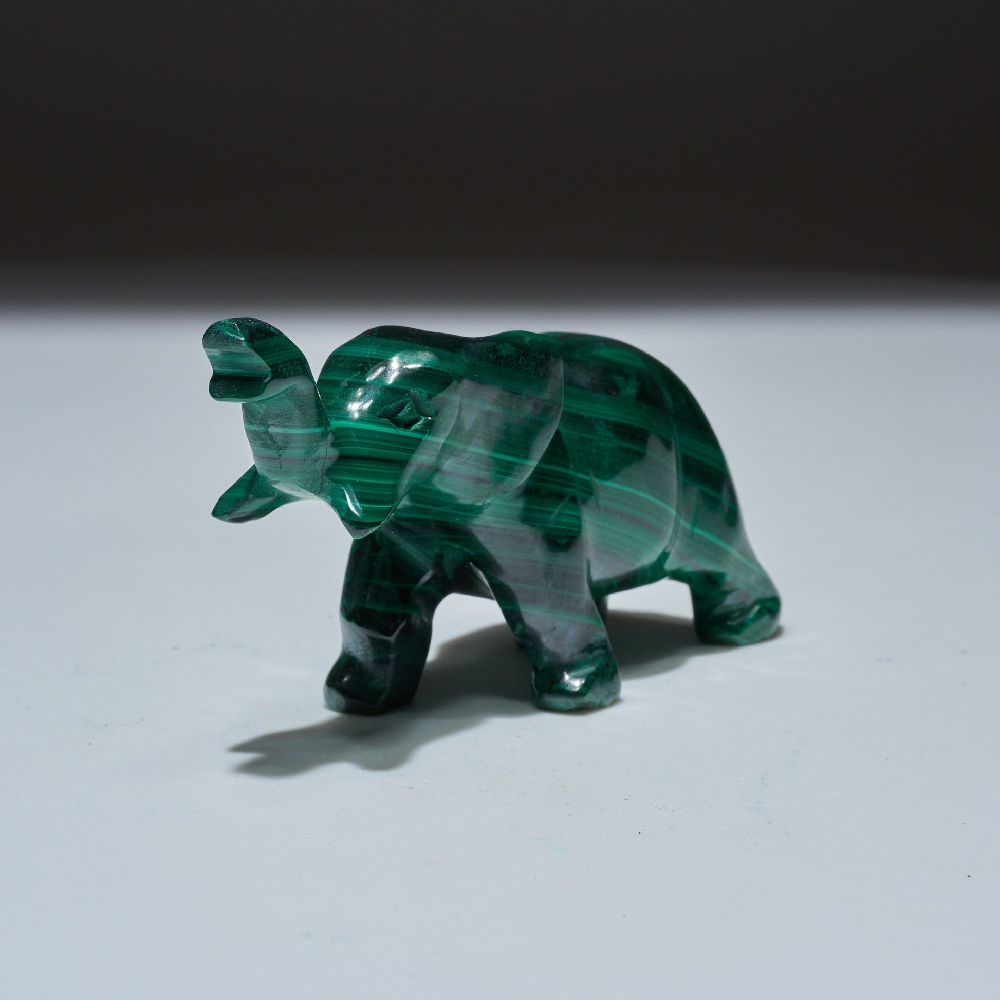 0.29 LB Carved Malachite Elephant