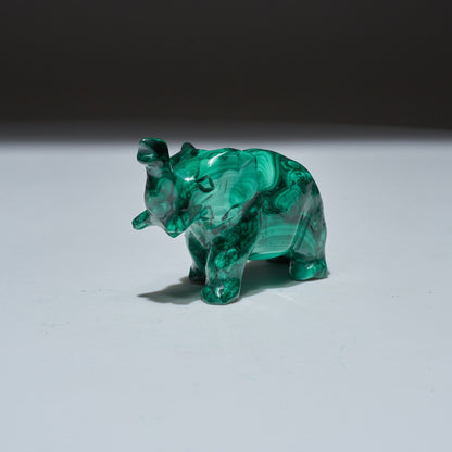 0.23 LB Carved Malachite Elephant