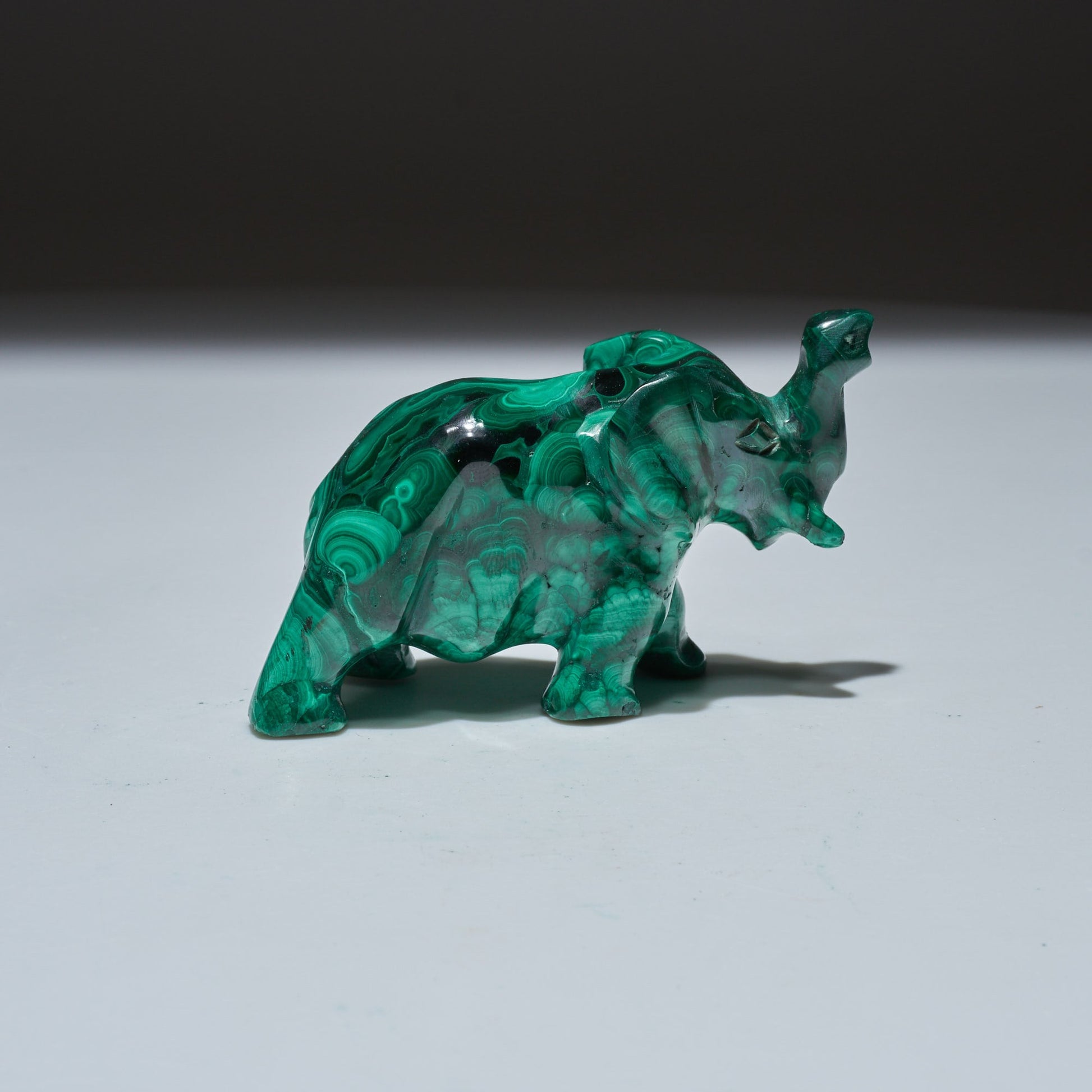 0.23 LB Carved Malachite Elephant