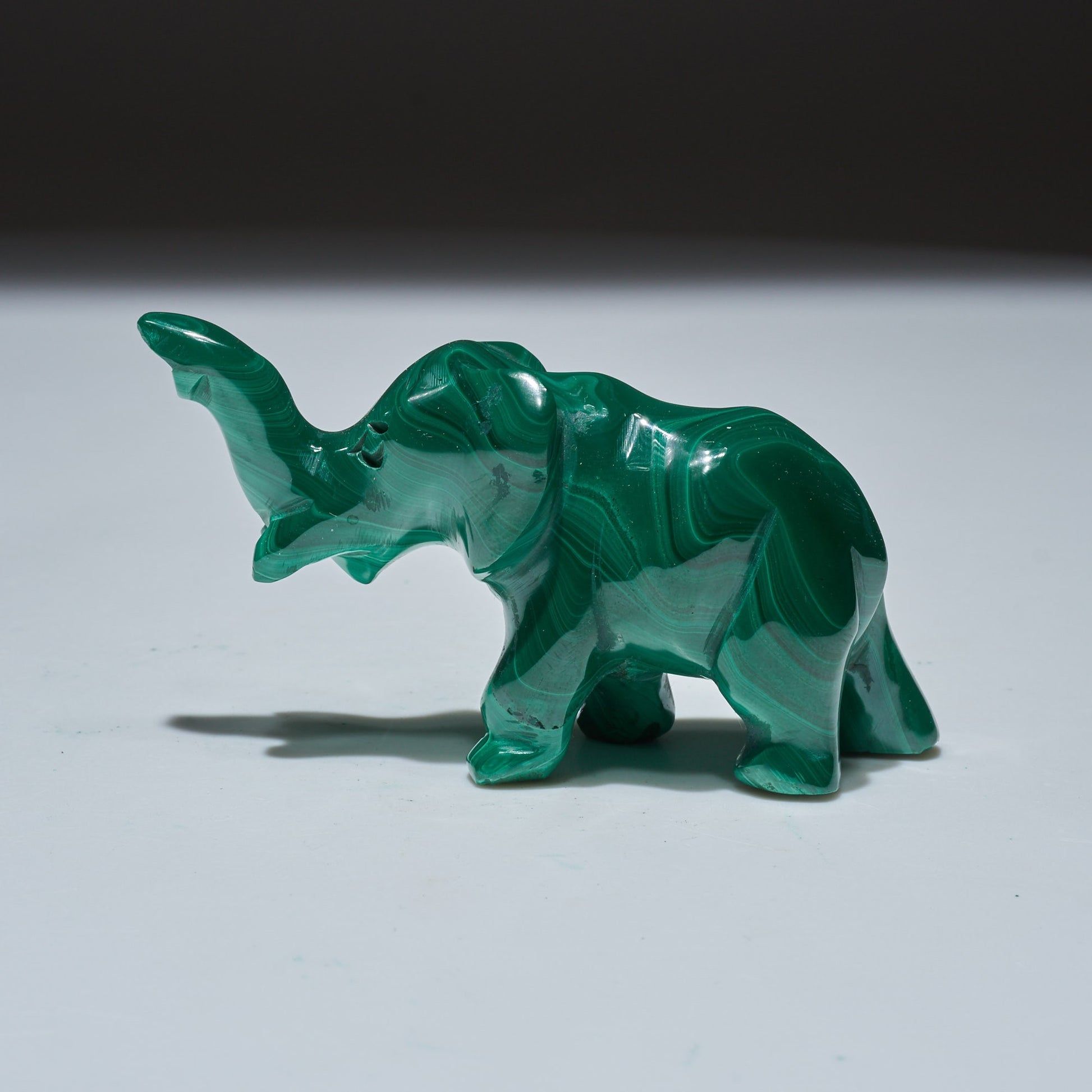 0.18 LB Carved Malachite Elephant