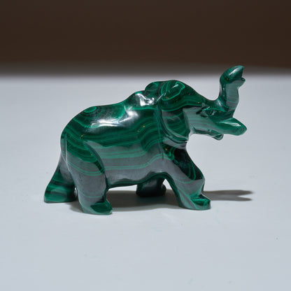 0.26 LB Carved Malachite Elephant