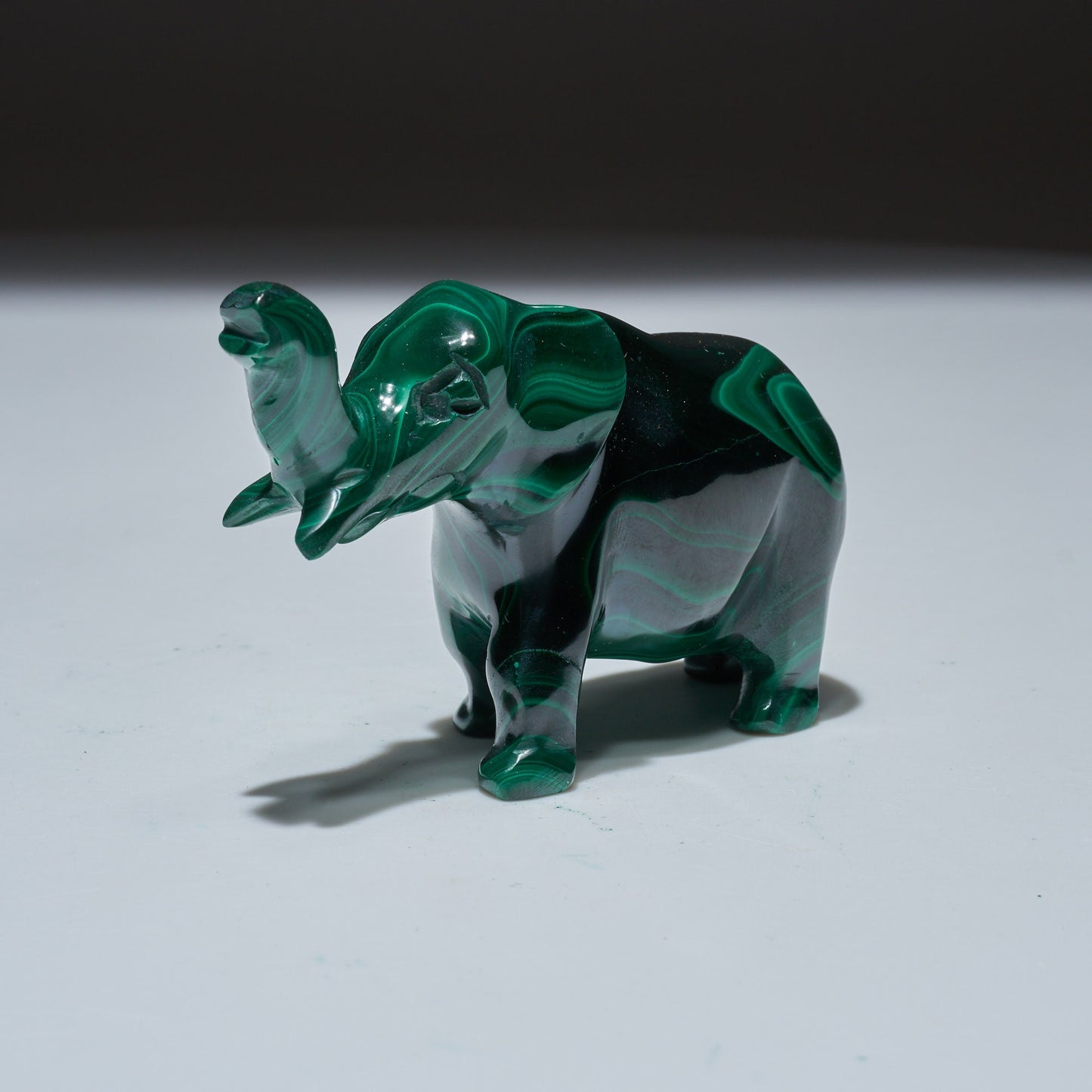 0.28 LB Carved Malachite Elephant