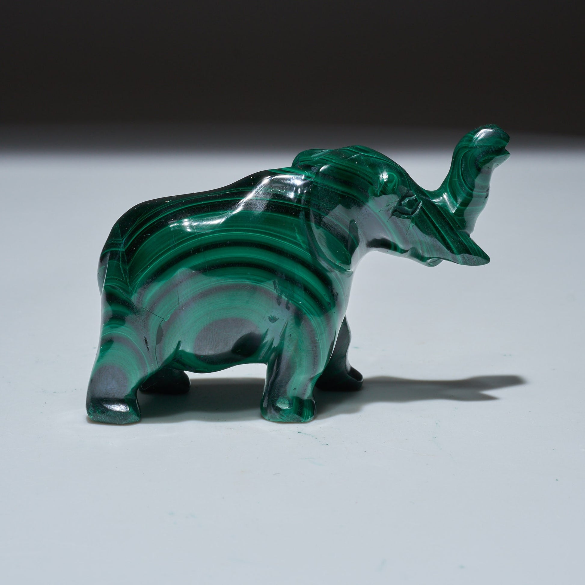 0.28 LB Carved Malachite Elephant