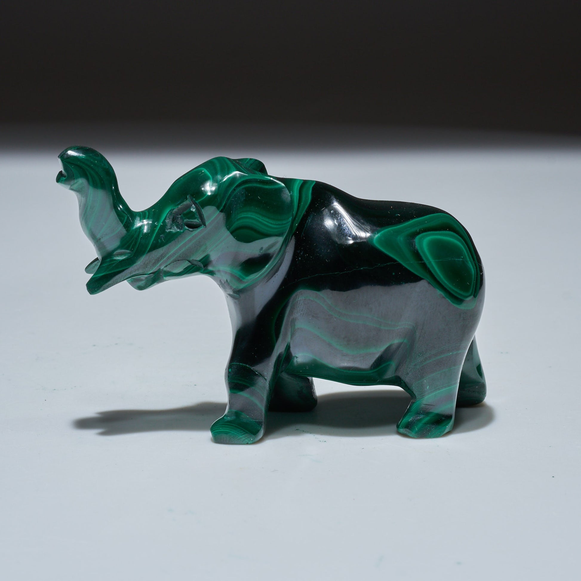 0.28 LB Carved Malachite Elephant