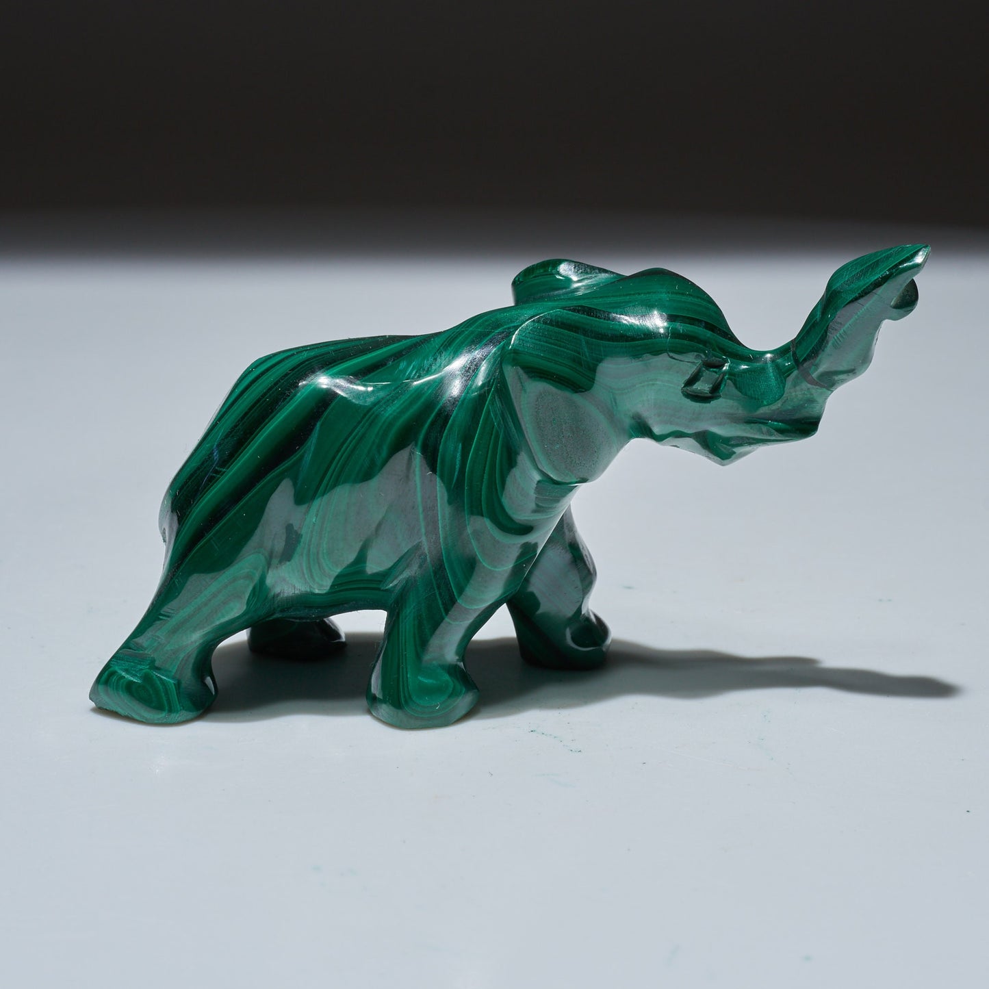 0.3 LB Carved Malachite Elephant