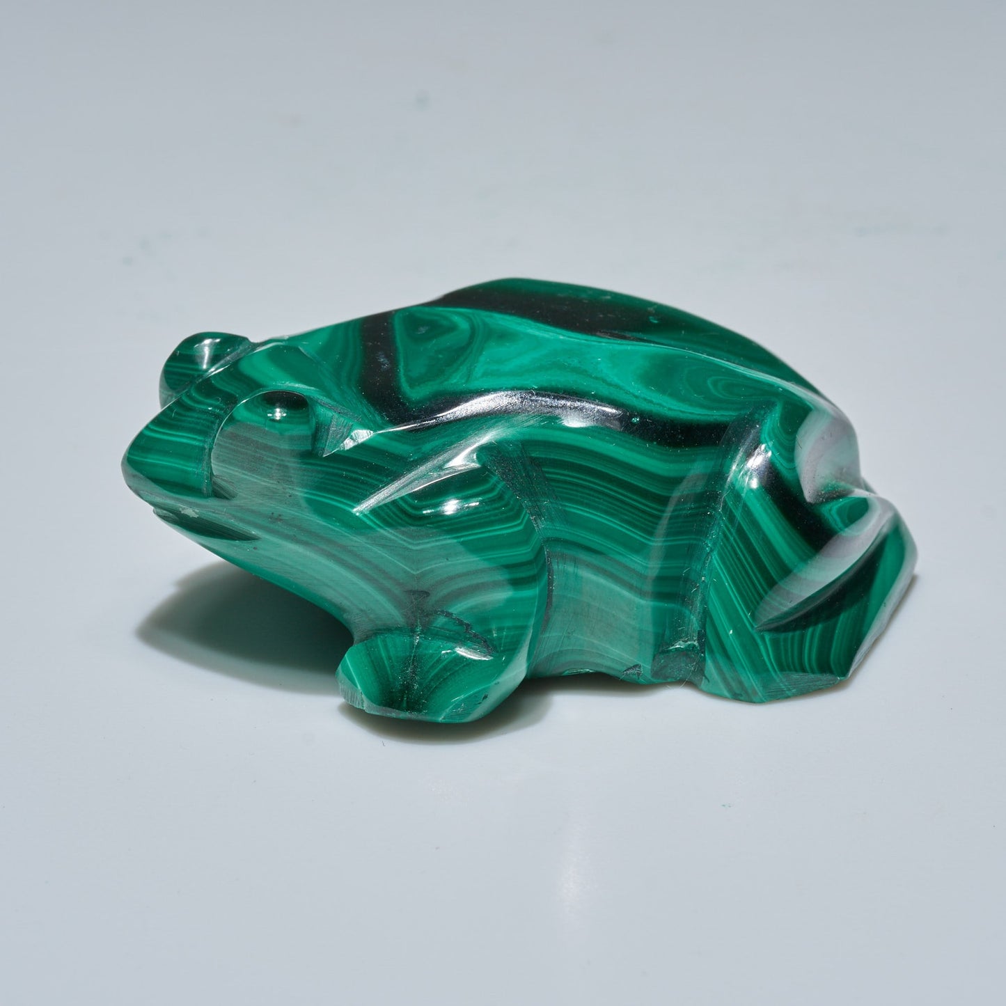 0.18 LB Carved Malachite Frog