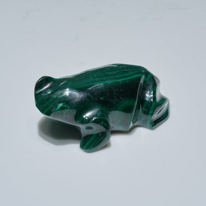 0.13 LB Carved Malachite Frog