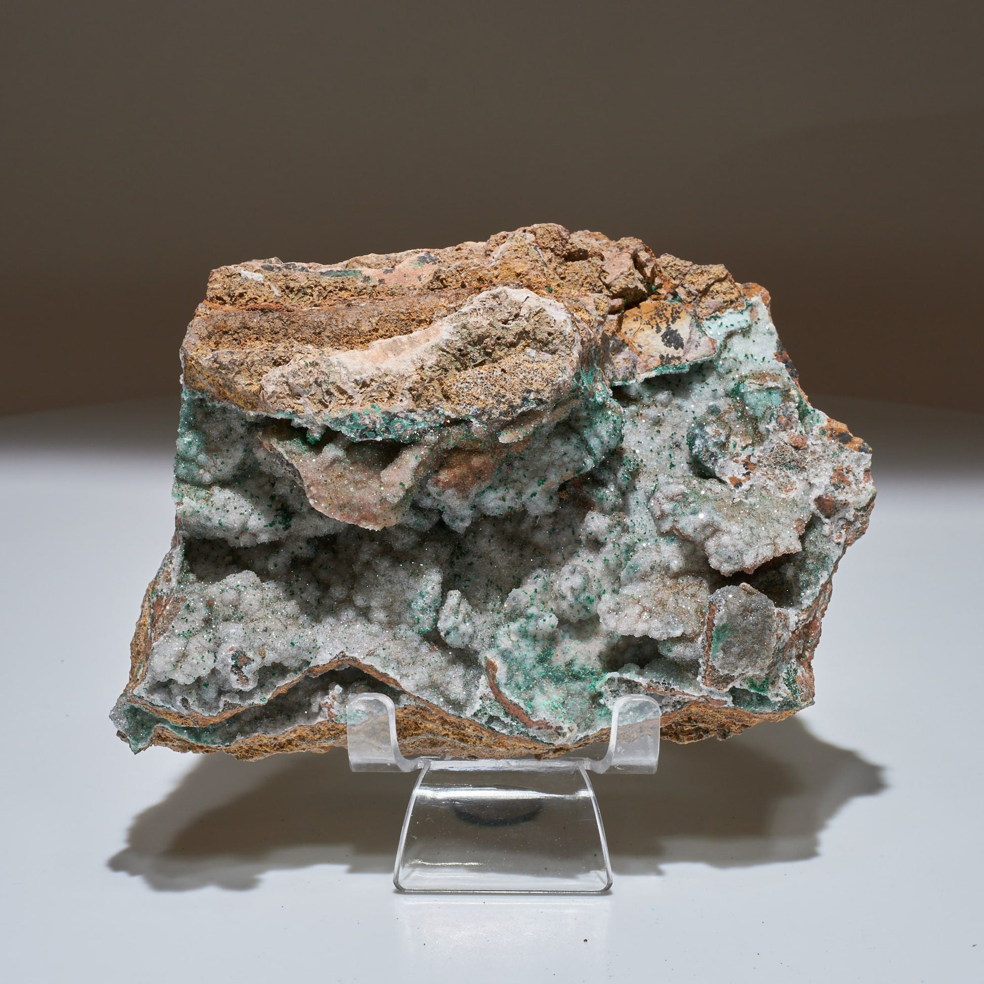 1.24 LB Large Musuem Geode Crystallized Chrysocolla & Malachite Specimen