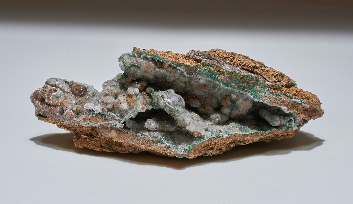 0.37 LB Large Musuem Geode Crystallized Chrysocolla & Malachite Specimen