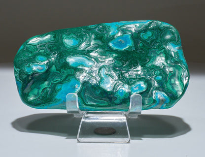 0.71 LB Polished Malachite & Chrysocolla Freeform