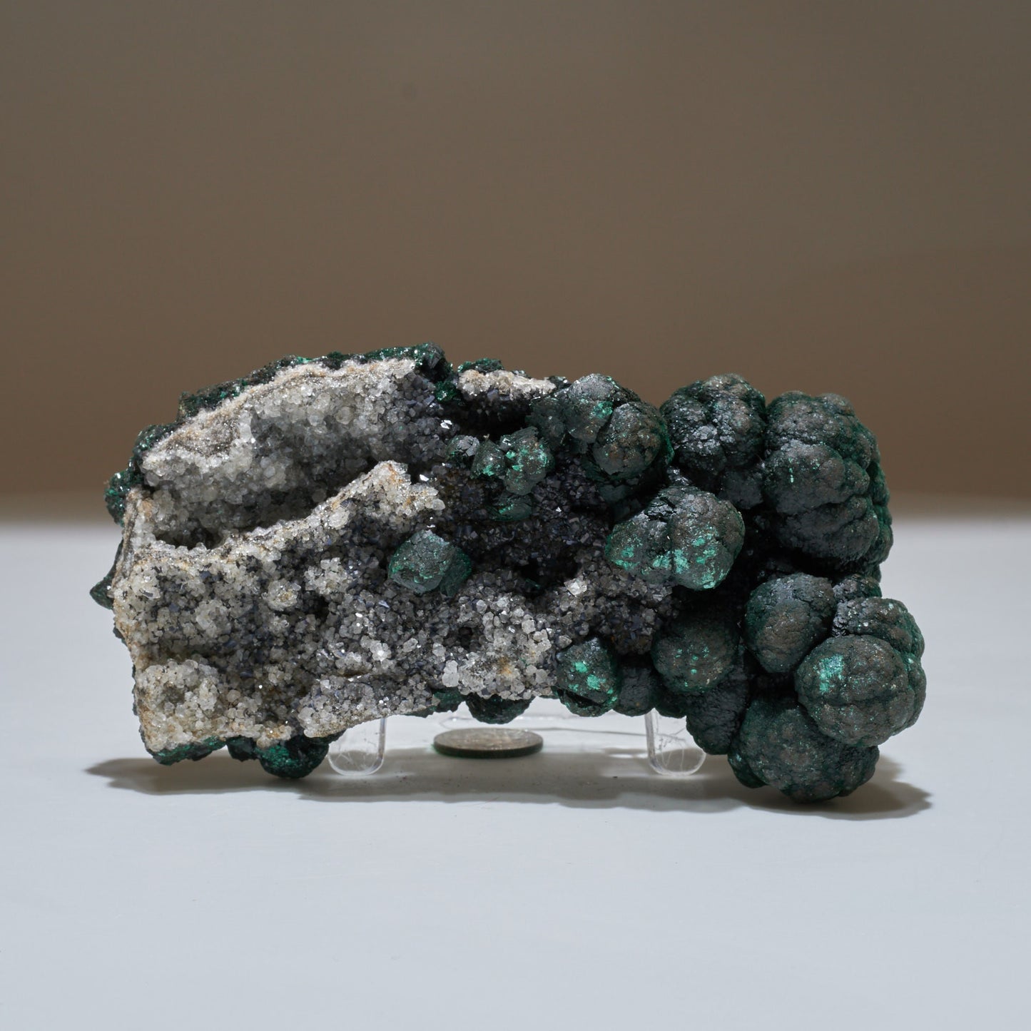 0.89 LB Botryoidal Malachite & Quartz Crystallized Specimen