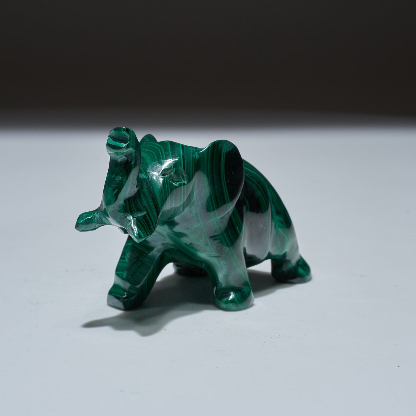 0.31 LB Carved Malachite Elephant